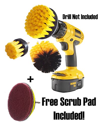 Score Solutions Power Scrubber Brush Cleaning Kit - Bathroom Power Scrubbing Brush - Drill Brush Attachment - Drill Brush Scrubber - Power Drill Brush Cleaning Kit - Medium Scrubber Drill Attachment