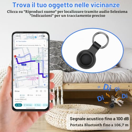 GPS Tracker for Car, Air Tracker Android, Magnetic GPS for Car, IP68 Waterproof Locator with App Global Coverage Real Time Tracking Vehicle/Motorcycle, Without SIM Without ABO