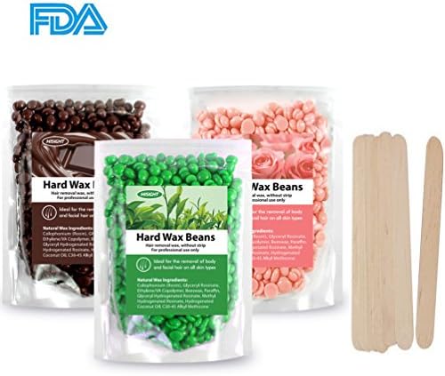 Hard Wax Beans Painless Hair Removal Ideal ultimate method for Removal of All Types of Hair Easy Depilatory and 10pcs Stickers 300g