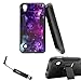 LG Tribute HD X Style Kickstand Case, Black Hybrid [ROBO Guard] High Impact Armor Kickstand Case by URAKKI - LG Tribute HD LS676 / LG X Style [Purple Galaxy] Case