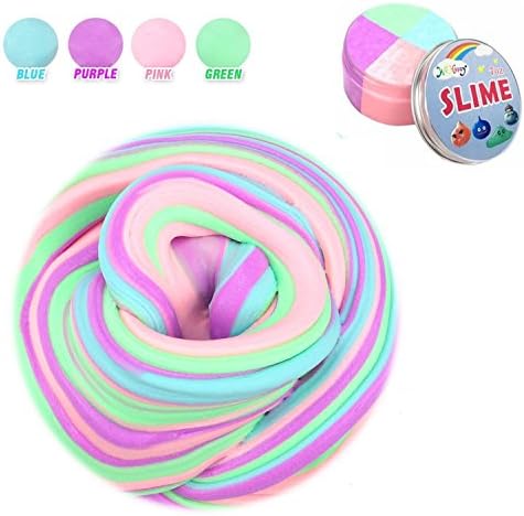 Fluffy Slime, 7 OZ Multicolored Stretchy &amp; Soft Scented Non-sticky Putty Floam Slime Stress Relief Toy Scented Sludge Toys for Kids &amp; Adults-4 Colors