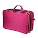 Goldwheat 3-tiers Cosmetic Train Case Professional Artist Makeup Train Case with Shoulder Strap, Pink