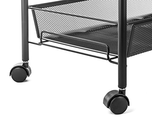 image for YIMU 3 Tier Mesh Wire Rolling File Cart Multifunction Utility Cart Kit