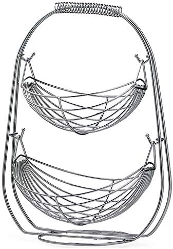 amazon com andifany double layer fruit basket iron plating silver kitchen restaurant basket fruit basket home tool kitchen dining amazon com