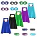 Aimike DIY Drawing Superhero Costumes Party Dress Up Cape Reversible with 5 Masks and Bracelets for Kids