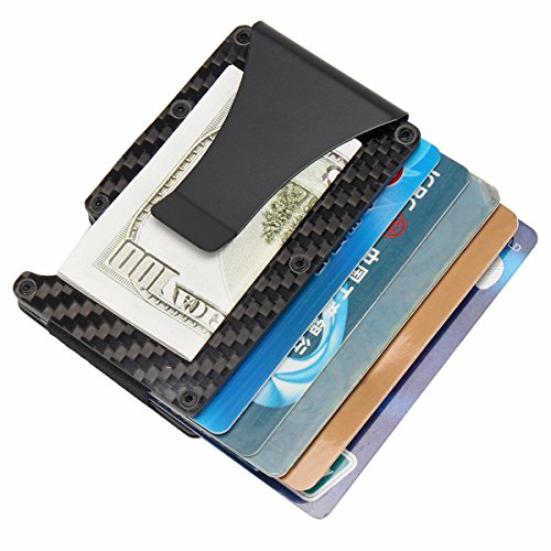 Tles - Outdoor Bag - Slim Carbon Fiber Credit Card Holder Blocking Metal Wallet Money Clip Case Cartridge Clip Fiber Billfold Pocketbook Notecase - 1PCs - Thumbnail 4
