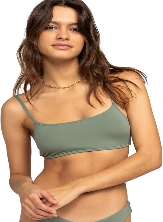 Photo 1 of **** SIMILAR IMAGE***Roxy Women's Bralette Bikini Top – Adjustable Swim Top, Quick-Dry, Removable Pads, UPF 50+, Resort Wear, Papaya Navy Stripes, Small