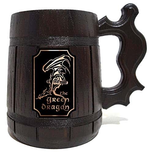 Amazon.com: The Green Dragon Wooden Personalized Beer Mug, Lord Of The