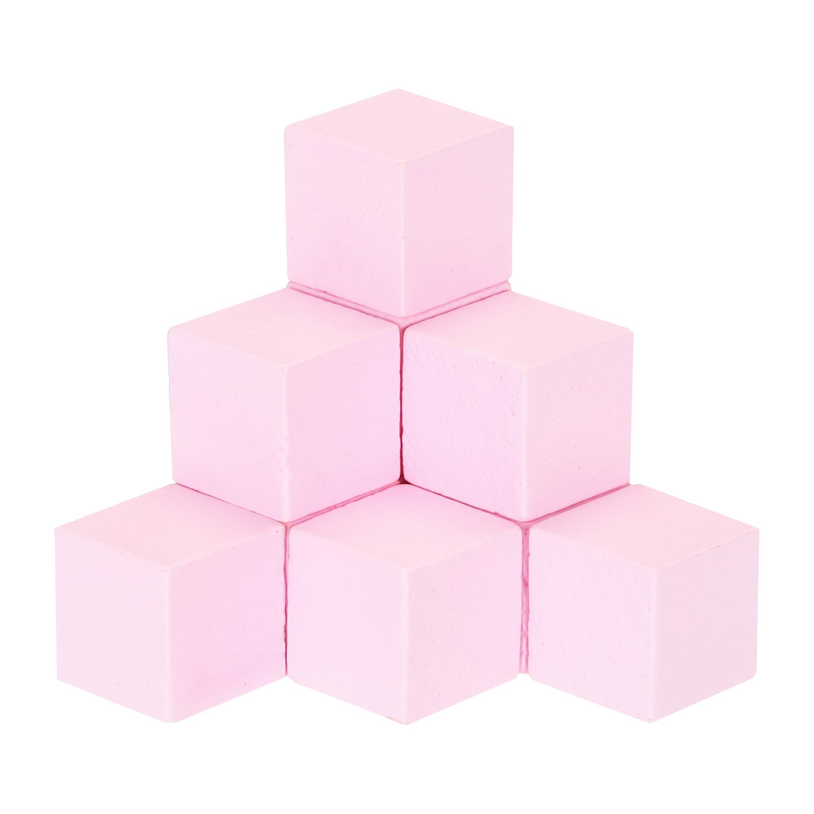 sourcing map Crafts Wooden Cube 50 Pcs 1.5cm Square Pink Natural Solid Wood Crafts Blocks for DIY Projects, Puzzle Making, Letters, and Stamps for Home Decoration