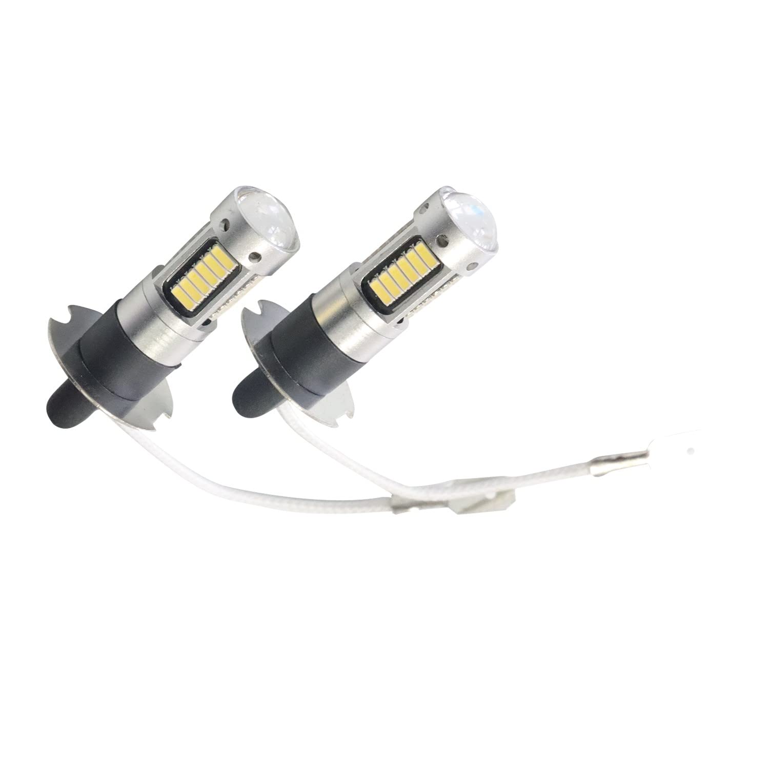Photo 1 of Senpinkboo 2PCS H3 LED Fog Driving Light Bulbs Kit Super Bright DRL 8000K White Car Fog Light Lamp