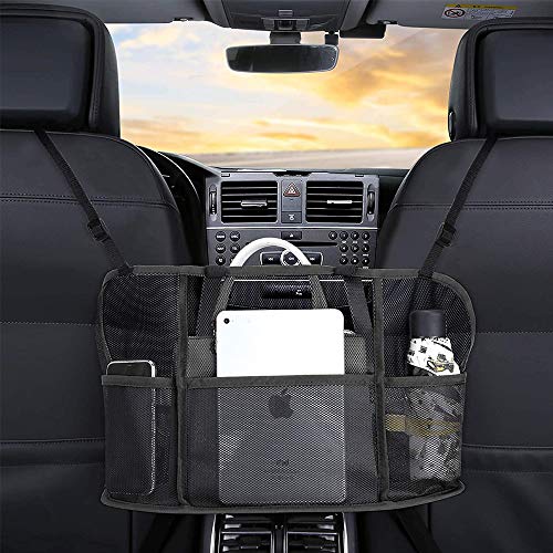 Car Net Pocket Handbag Holder Between Seats, Car Mesh Organizer, Large Capacity Storage Netting Pouch Handbag Holder for…