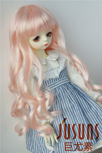 JD148 8-9inch 1/3 SD Doll wigs 21-23CM Peach pink Long vora Princess BJD hair Resin dolls and porceain doll accessories