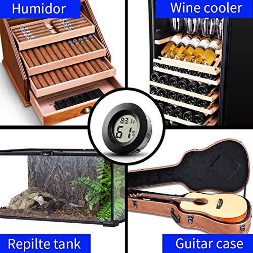 Mini Thermometer Hygrometer Digital Fridge Freezer Room Electronic Temperaturer Humidors Meters with LCD Display for Kitchen, Greenhouse, Garden, Closet