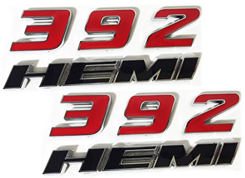 X2 New Red & Black 392 Hemi 6.4L SRT Direct OEM Replacement Emblem for Mopar 68260794AA, 68260794AB