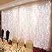 ZSTBT DM-300LW/3 300LED 9.84ft9.84ft/3m3m Window Curtain Lights for Party Wedding Home Patio Lawn Garden, White