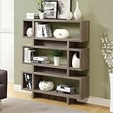 Monarch Reclaimed-Look Modern Bookcase, 55-Inch, Dark Taupe