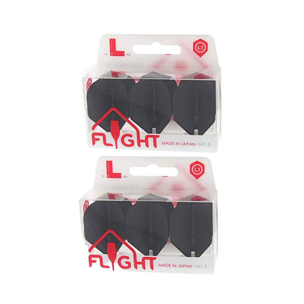 LSTYLE L1 Standard Dart Flights – EZ – Black – 2 Sets – Pre-Molded
