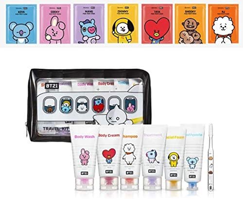 BTS OFFICIAL MERCHANDISE COSMETICS TRAVEL KIT (POUCH INCLUDED) + MEDIHEAL MASK PACK+EXTRA BTS PHOTOCARDS (RM KOYA)