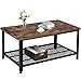 TomCare Coffee Table Rustic Cocktail Table Living Room Table with Storage Shelf MDF with Black Metal Frame Furniture Vintage Home Decor Large for Living Room Bedroom