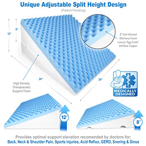 Luxelift Support Therapy Bed Wedge Pillow Multipurpose Adjustable