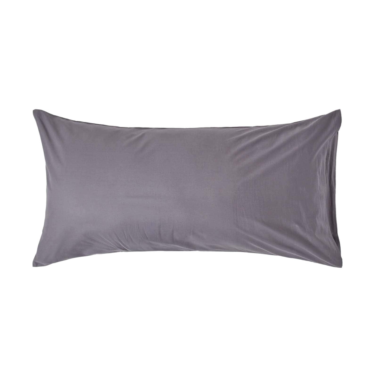 HOMESCAPES Dark Grey Pure Egyptian Cotton King Size Pillowcase 200 TC 400 Thread Count Percale Equivalent Housewife Pillow Case