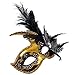 Venetian Masquerade Masks Mardi Gras Costume with Feather Flowers