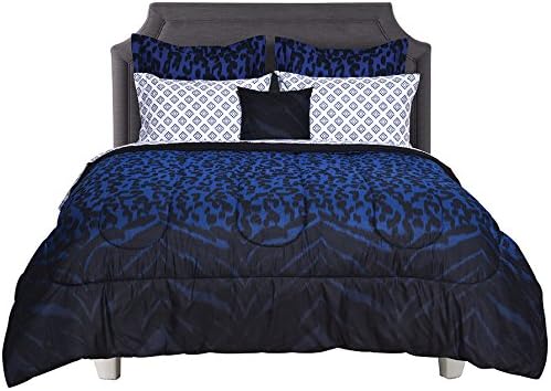Beco Home Bedding Collection: 8 Piece Bed-in-a-Bag Comforter Set, Keira (Zebra/Leopard Print), Full