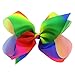 12Piece 8 Inches Grosgrain Ribbon Rainbow Hair Bows Alligator Clips For Girls Teens Kids