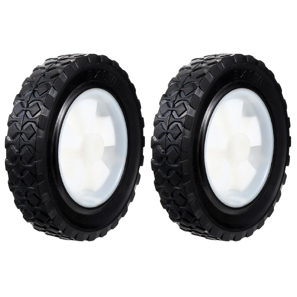 Happyyami 5 Inch Silent Rubber Lawn Mower Wheels Replacement for Garden Machines Trolley Casters Durable Quiet Outdoor Use