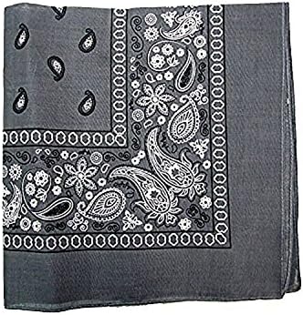 BalecPack of 3 Paisley 100% Cotton Double Sided Bandana - 22 inches