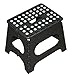 Jeronic 11-Inch Plastic Folding Step Stool, Black