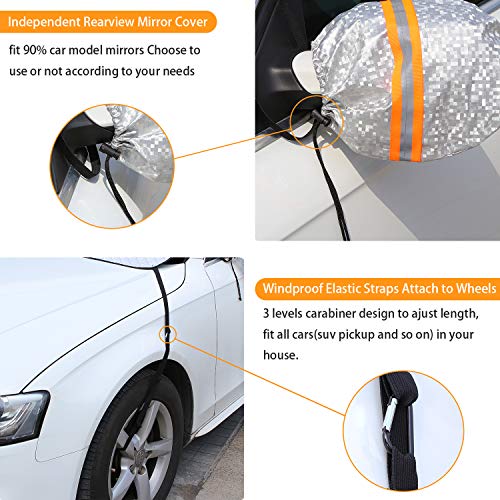 GLANDU Windshield Snow Cover for Ice and Snow for Car with 4 Layer Protection and 4 Magnets Inside Waterproof,Snow,Ice,Frost Defense,Windproof Windshield Sun Shade, Extra Large Fits Most Car SUV