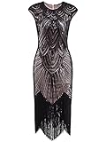Vijiv 1920's Long Prom Dresses Beaded Sequin Art Nouveau Deco Flapper Dress
