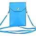 PU Leather 2 Layers Vertical Cellphone Pouch Bag with Shoulder Strap and Magnetic Button for Apple iPhone Samsung Galaxy and Other Smartphone Blue