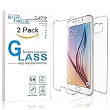 Galaxy S6 Screen Protector - KATIN [2-Pack] Tempered Glass (Front) and PET (Back) For Samsung Galaxy S6 (Not S6 Edge) 9H Hardness , Bubble-Free with Lifetime Replacement Warranty