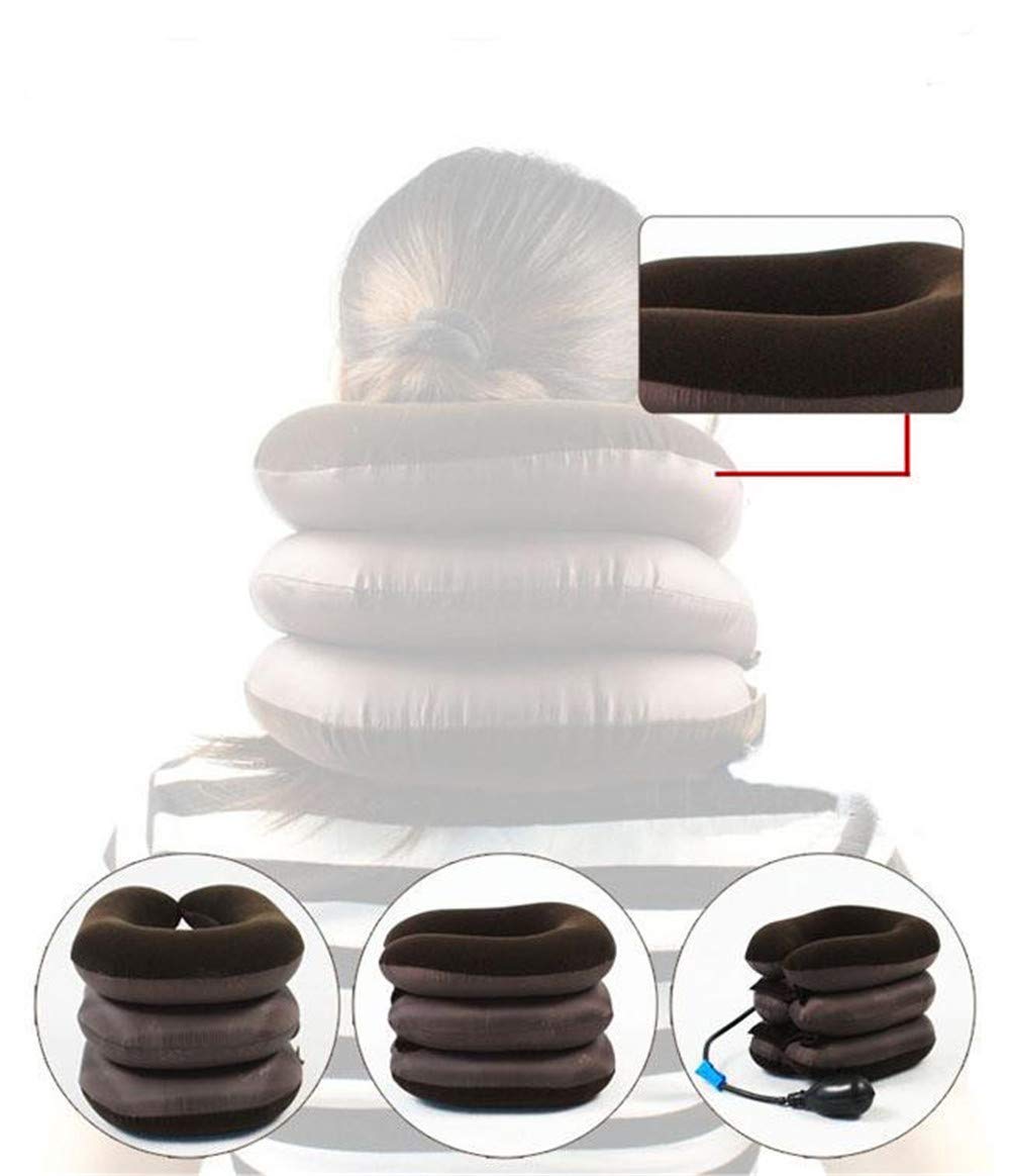 Ovovo Cervical Neck Traction Device Pump up Neck Traction Cervical Neck Pillow Travel Pillow Improve Spine Alignment to Reduce Neck Pain