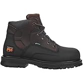 Timberland PRO Men's Powerwelt 6 Inch Steel Safety Toe Waterproof Industrial Work Boot, Dark Brown-2024 New, 6 W