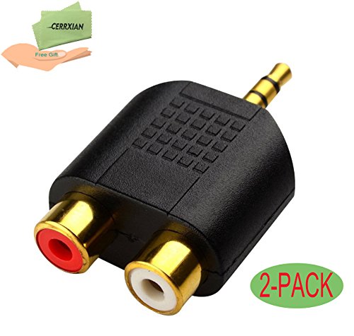 CERRXIAN LEMENG (2-Pack) Gold Plated 3.5mm Stereo to 2-RCA Male to Female Audio Splitter, Dual RCA Jack Adapter - Thumbnail 7