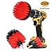 DRILL BRUSH 360 Original Attachments 3 Pack kit - Cleaner Scrubbing Brushes for Bathroom Surface, Grout, Tub,Tile, Shower, Kitchen, Auto, Fiberglass,Boat,RV (red)