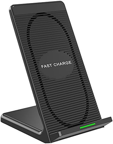 Wireless Charger Qi Wireless Charging Stand Increase Fan Cooling for iPhone 8/iPhone 8 Plus/iPhone X , Samsung Galaxy S8/Galaxy S8 Plus/Galaxy Note 8/and All QI Enabled Mobile Phones (Black)