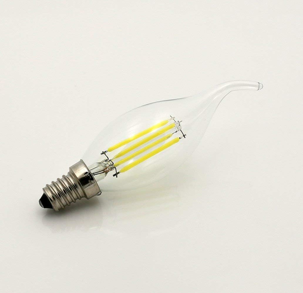 ENGEYA E14 LED Flame Light Bulb 4W,40W Incandescent Bulbs Equivalent,Small Edison Screw Clear Candle Light Bulb,Non-Dimmable/ AC220-240V/ 400 Lumens/Cool White 6000K,10-Pack - Image 4
