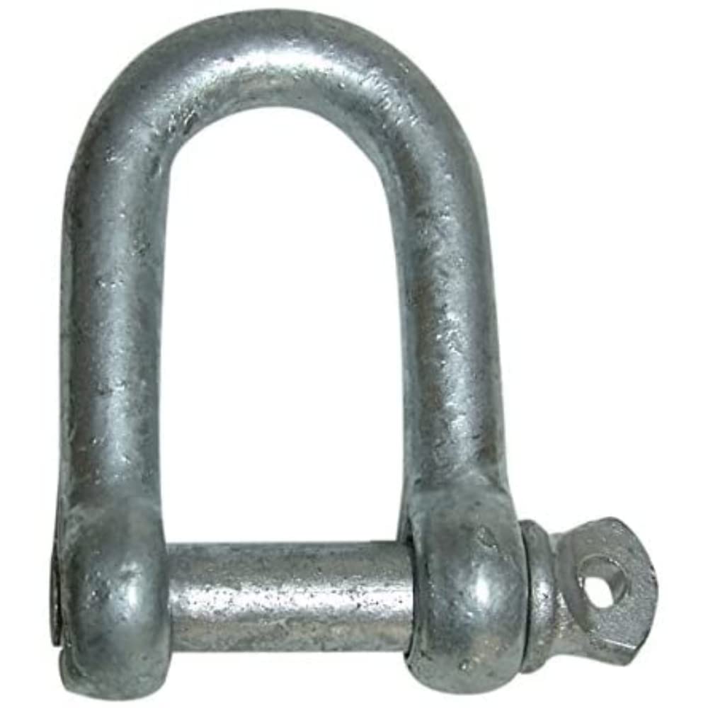Merriway BH03761 D Shackles U Lock and Pin Wire Rope Fastener M6 1/4 inch BZP