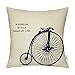 HIPPIH 4 Packs Cotton Linen Sofa Home Decor Design Throw Pillow Case Cushion Covers 18 X 18 Inch,4 x Bike