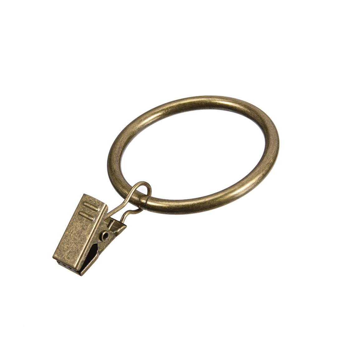 sourcingmap Curtain Clip Rings with Hooks Metal 1.5 Inch Inner Dia 4.0mm Thickness Drapery Ring for Window Curtain Rods Bronze Tone 10 Pcs