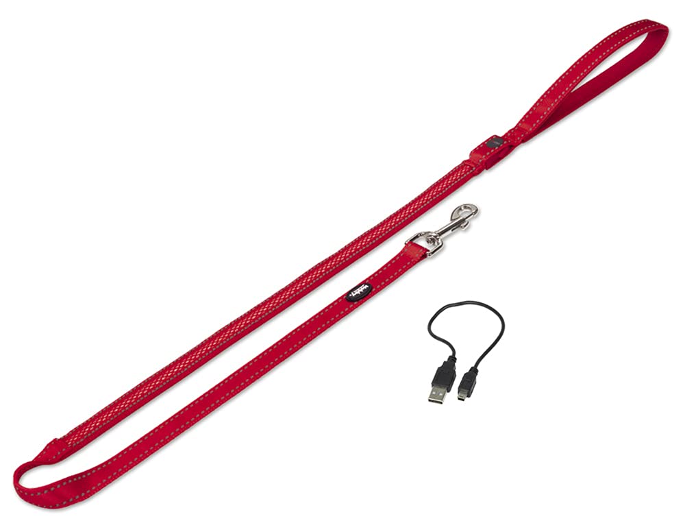 Nobby Flash Mesh LED Safety Leash Red XS-S