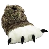 Animal Paw Slippers by LazyOne | Fuzzy Slippers With Claws Monster Dinosaur Bigfoot Wolf Bear + Kid's and Adult's Sizes (Small, Wolf)