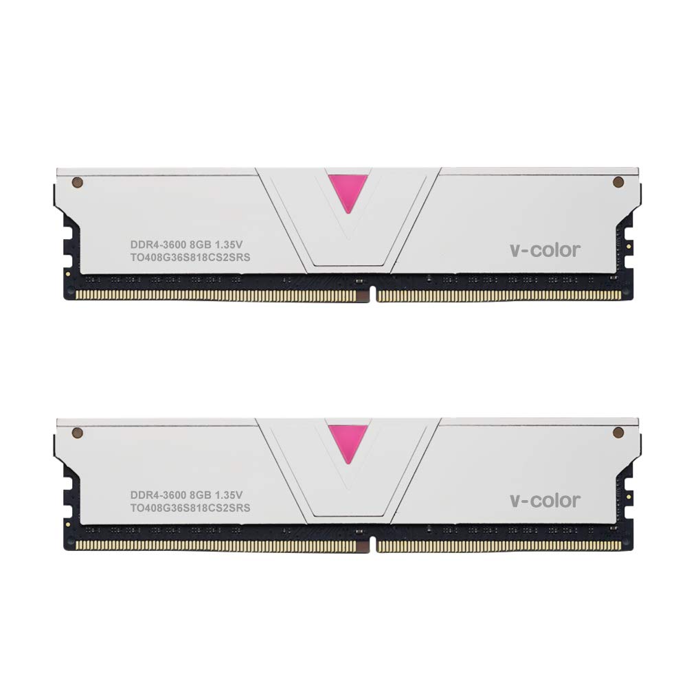 V-Color Skywalker II 16GB (2 x 8GB) DDR4 3600MHz (PC4-28800) CL18 1.35V Desktop Memory Model Sliver (TO408G36S818CS2GRK)