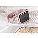 Secbolt Bling Bands Compatible with Apple Watch 38mm 40mm Iwatch Series 6/5/4/3/2/1/SE Stainless Steel Hollowed-out Replacement Wristband, Rose Gold