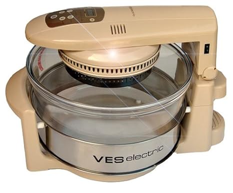 1350W Heißluft Halogenofen Heissluftofen 12/17L Mini Backofen Heißluftgrill (BEIGE)