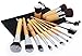 Makeup Brush Set Suntop12 Pcs Professional Bamboo Handle Premium Synthetic Cosmetics Face Eye Shadow Eyeliner Foundation Blush Lip Powder Liquid Cream Brush Handmade Makeup Brushes Kit（Black Case Bag）